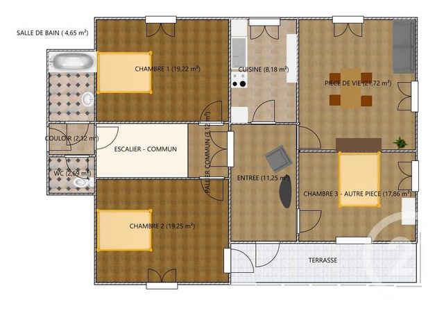 Appartement T4 à vendre - 4 pièces - 107.78 m2 - ILLE SUR TET - 66 - LANGUEDOC-ROUSSILLON - Century 21 Horizon Canigou